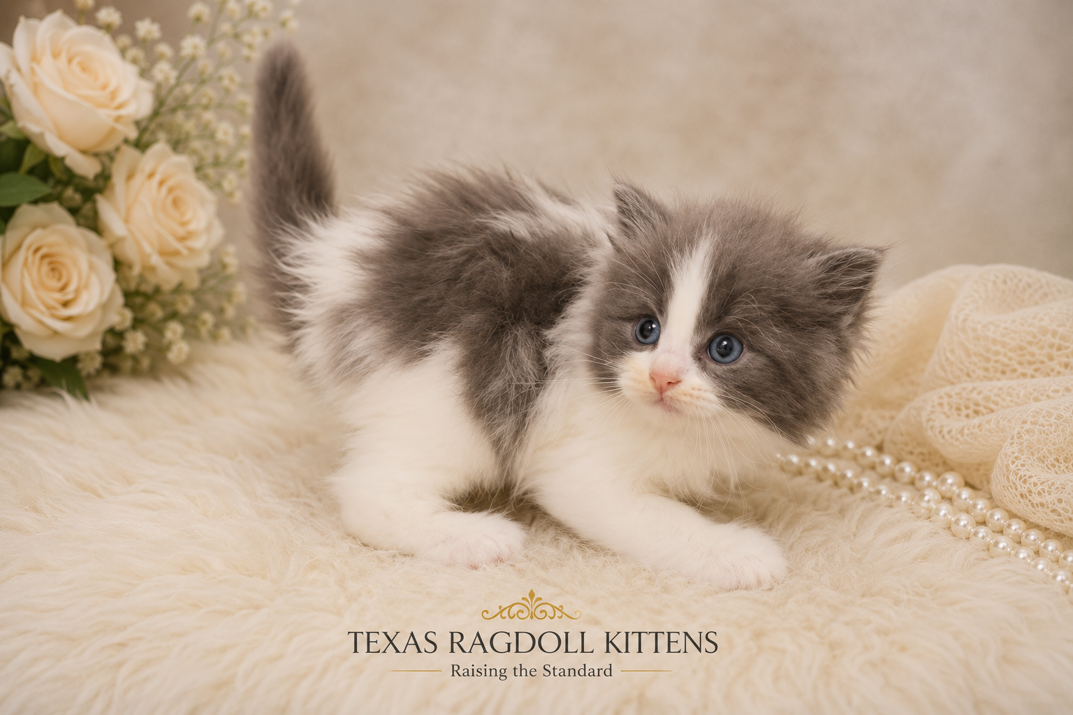 Lilac Bicolor Ragdoll Kitten