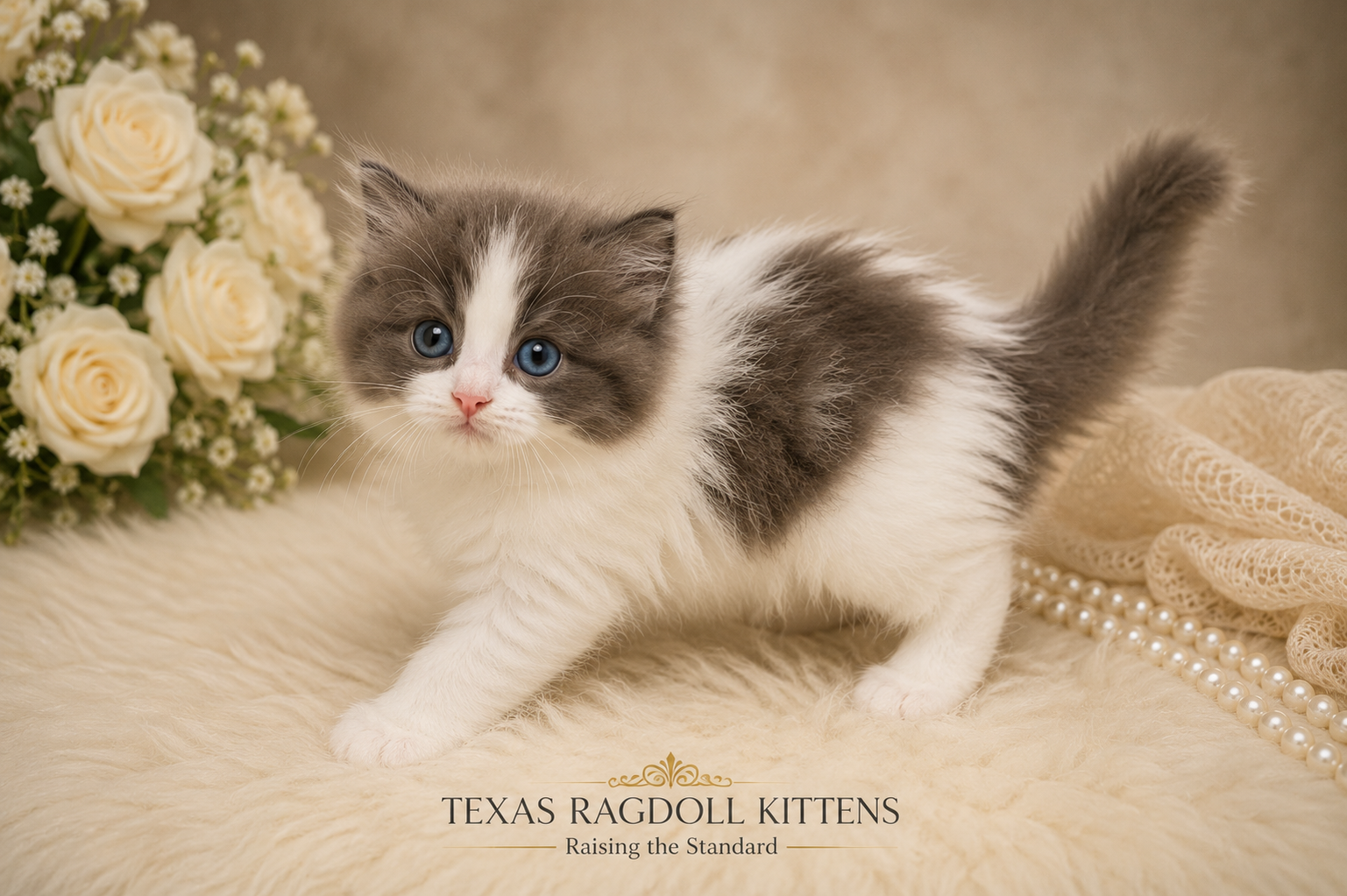 Lilac Bicolor Ragdoll Kitten