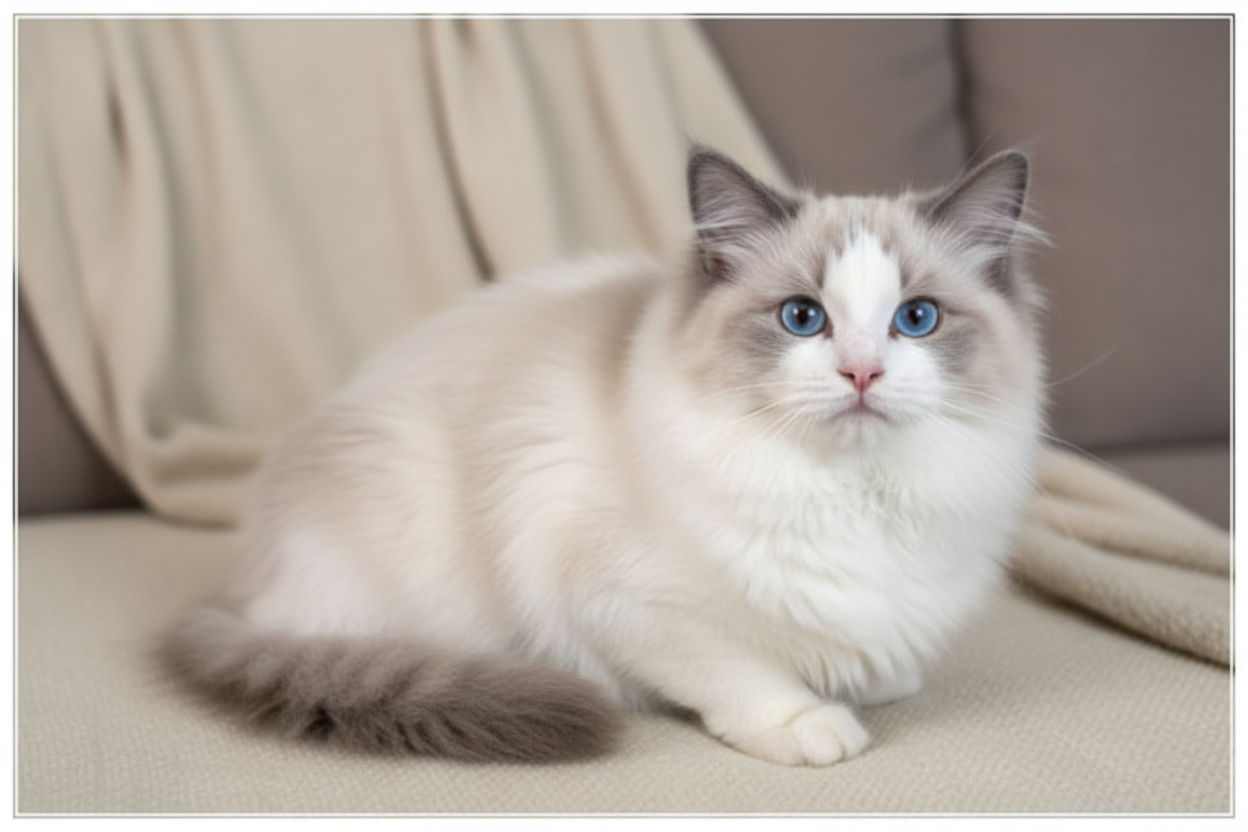 Donna – Blue Bicolor Female Ragdoll Cat (Retired Breeder)